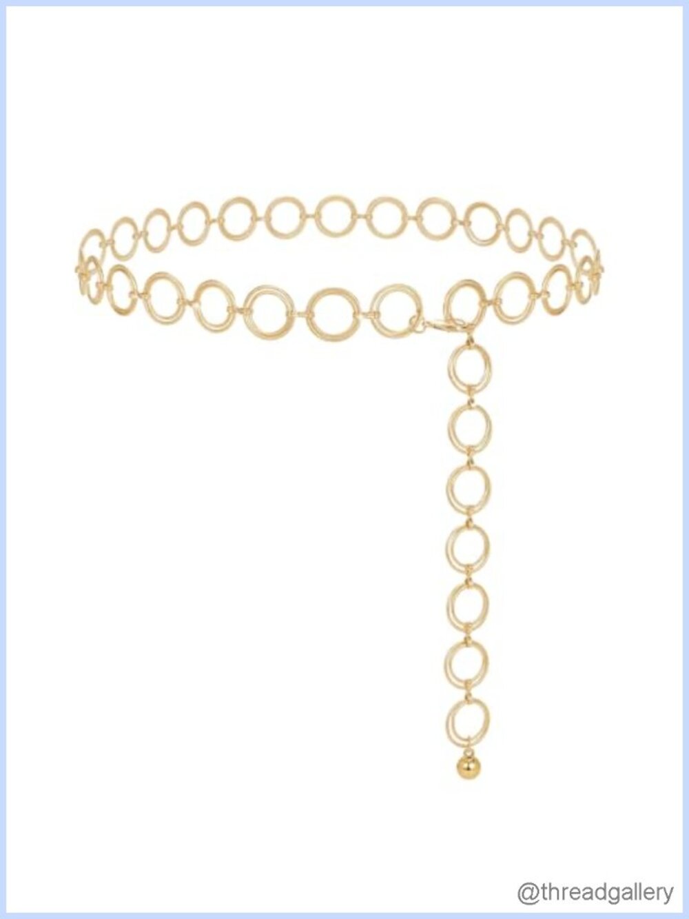 Round Metal Waist Chain Adjustable Body Chain Gold Jeans Jewelry Party Belt